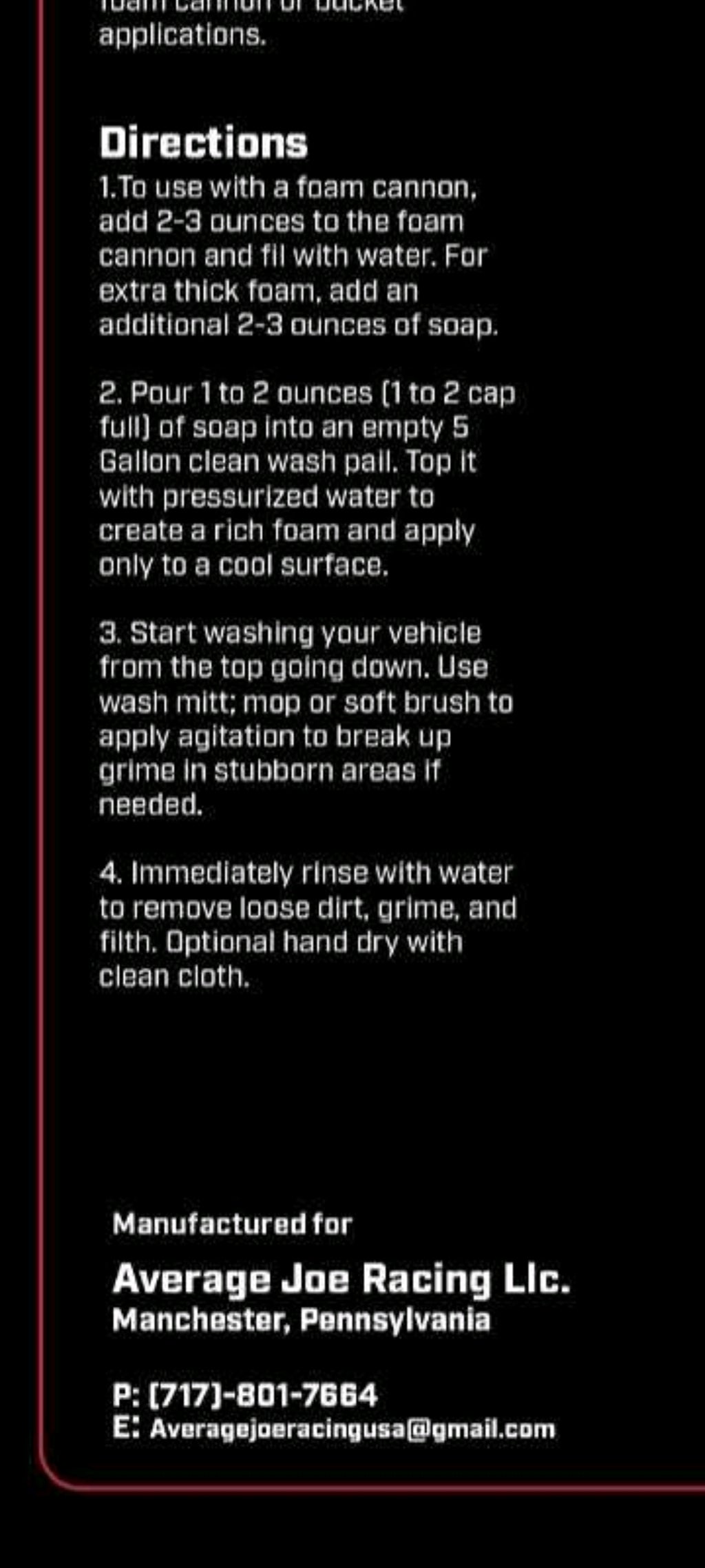 Offroad Wash Foaming Concentrate
