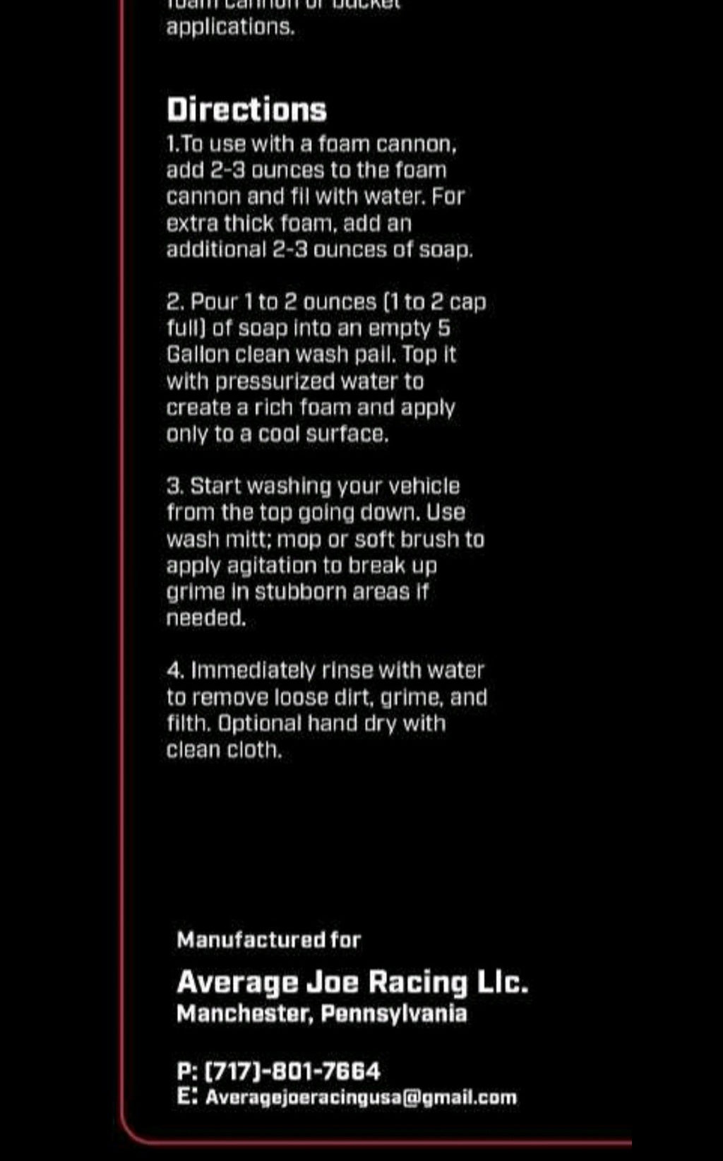 1 Gallon Offroad Wash Foaming Concentrate