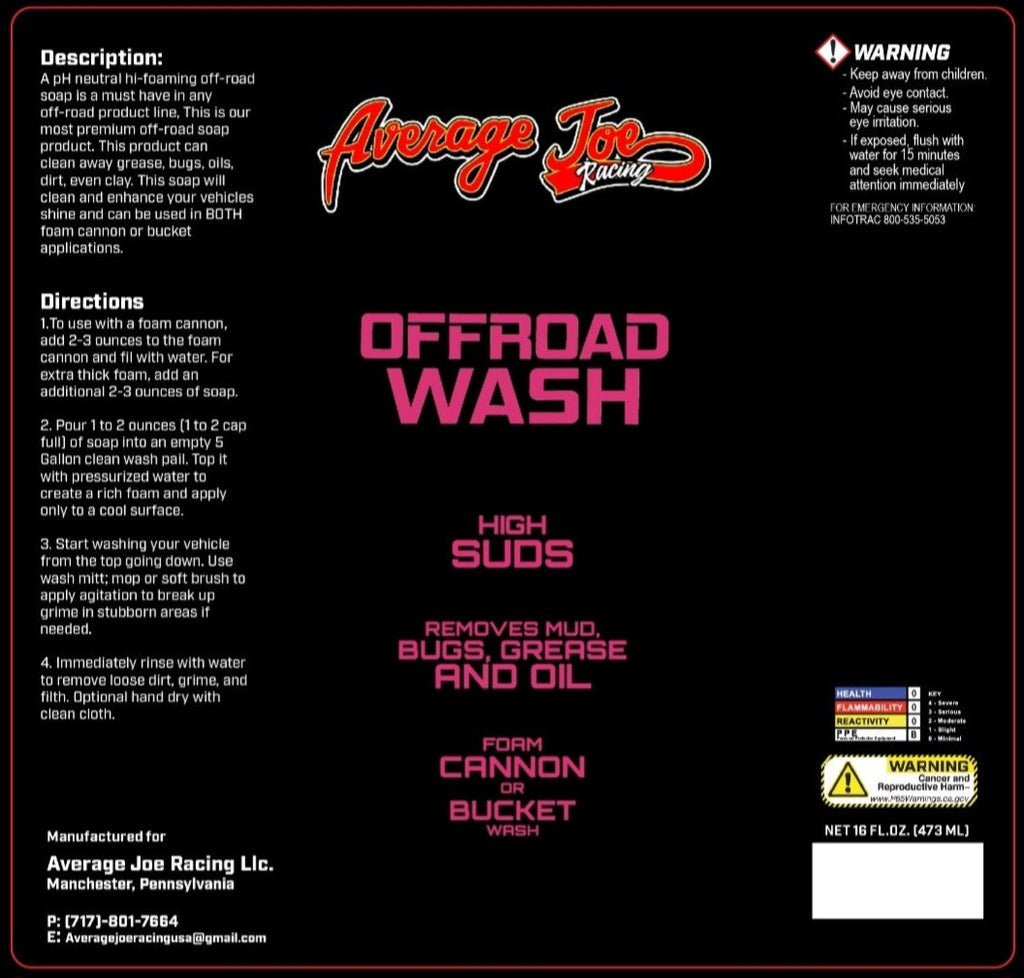 1 Gallon Offroad Wash Foaming Concentrate